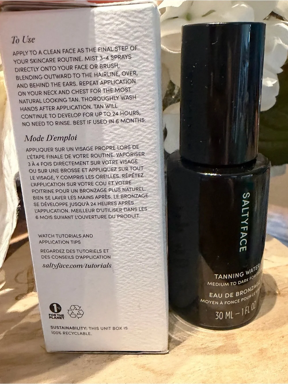 Saltyface Tanning Water for Face medium to dark 1 fl oz NEW IN BOX